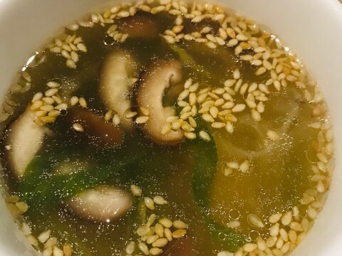 とろーり　ネギとしいたけとささみの中華スープ